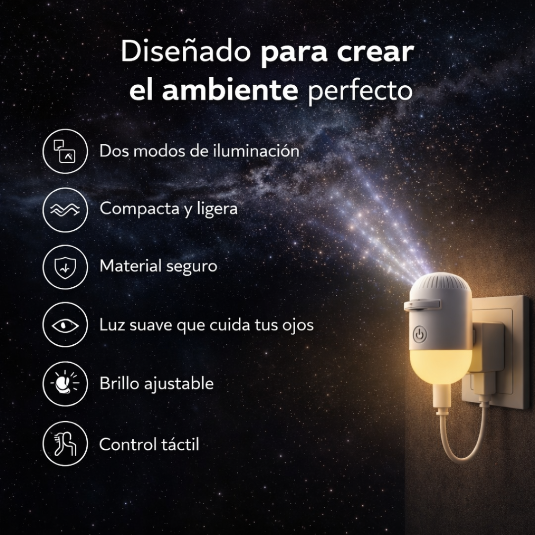 Proyector Galaxy 2 en 1 con luz nocturna